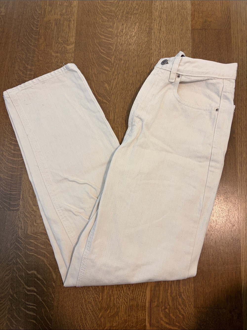 BDG High Rise Baggy Jeans in Cream